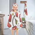 thumbnail image 4 of Red Cherry Bow Flower Kids Hooded Beach Towel Baby Bath Poncho Towels with Hood Absorbent 50"x23.5" for Pool Swimming, 4 of 7