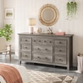 thumbnail image 5 of LGHM 3 Piece Bedroom Dresser Set, Modern Farmhouse Large 9 Drawer Dresser and 2 Pcs Nightstand with 2 Drawers & Charging Station, Gray Wash, 5 of 12