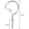 thumbnail image 5 of 20Pcs  Silver Metal Cup Hooks Round End Ceiling Wall Hooks for Hanging Plants, Lights, Curtains, Kitchen Towels,2.8 inches, 5 of 7