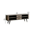 thumbnail image 4 of Benzara Mid Century Style Wooden TV Stand with 2 Drawers, Distressed Brown, 4 of 4