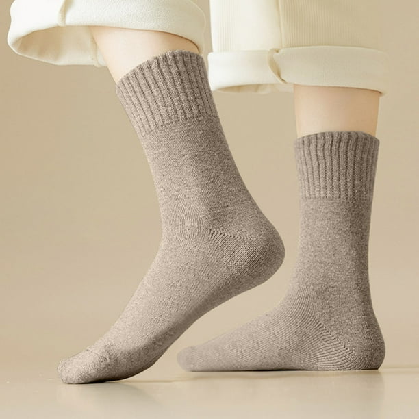 Calcetines de invierno para mujer, calcetines de tubo medio con forro polar para mayor calidez y protección contra el frío, calcetines de forro polar, calcetines de algodón para mujer