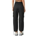 thumbnail image 3 of INSPIRE CHIC Women's Y2K Streetwear High Waisted Pockets Casual Long Cargo Pants Trousers XS Black, 3 of 6