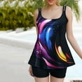 thumbnail image 2 of Fewfanhot Women's Two-Piece Print Tankini Top Ruffled Sleeveless Swimsuit Top with Straps and High Waist boyshorts Multi Colors, 2 of 6