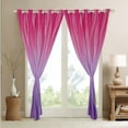 thumbnail image 4 of YST Ombre Pink Purple Blackout Curtains Pastel Gradient 42"Wx84"L Window Curtains For Girls Room Decor Abstract Geometric Curtains & Drapes Silver Wavy Striped Window Treatments 2 Panels, 4 of 6