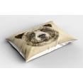 thumbnail image 2 of Ambesonne Bear Pillow Sham 2 Pack, Dotted Animal Head Modern, 30"x20", Tan Brown, 2 of 3