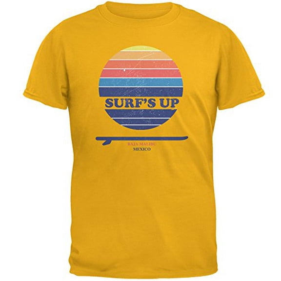 Surf's Up Baja Malibu Gold Adult T-Shirt - Small