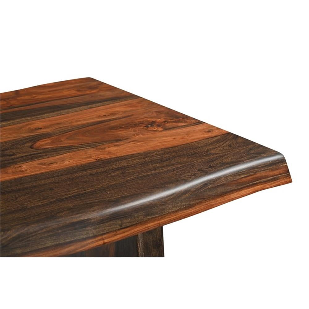 Pemberly Row 86" Live Edge Solid Wood Dining Table in Dark Brown