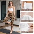 thumbnail image 6 of HELLHERO Hibiscus Flowers Printed Capri Leggings for Women High Waisted Yoga Pants Breathable Yoga Leggings with Pockets, L, 6 of 7