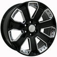 thumbnail image 3 of OE Wheels CV93 22 Inch Rims Fit Silverado 1500 Style 6x139.7 22x9 Gloss Black with Chrome Insert - Hollander 5660 (Set of 4), 3 of 4
