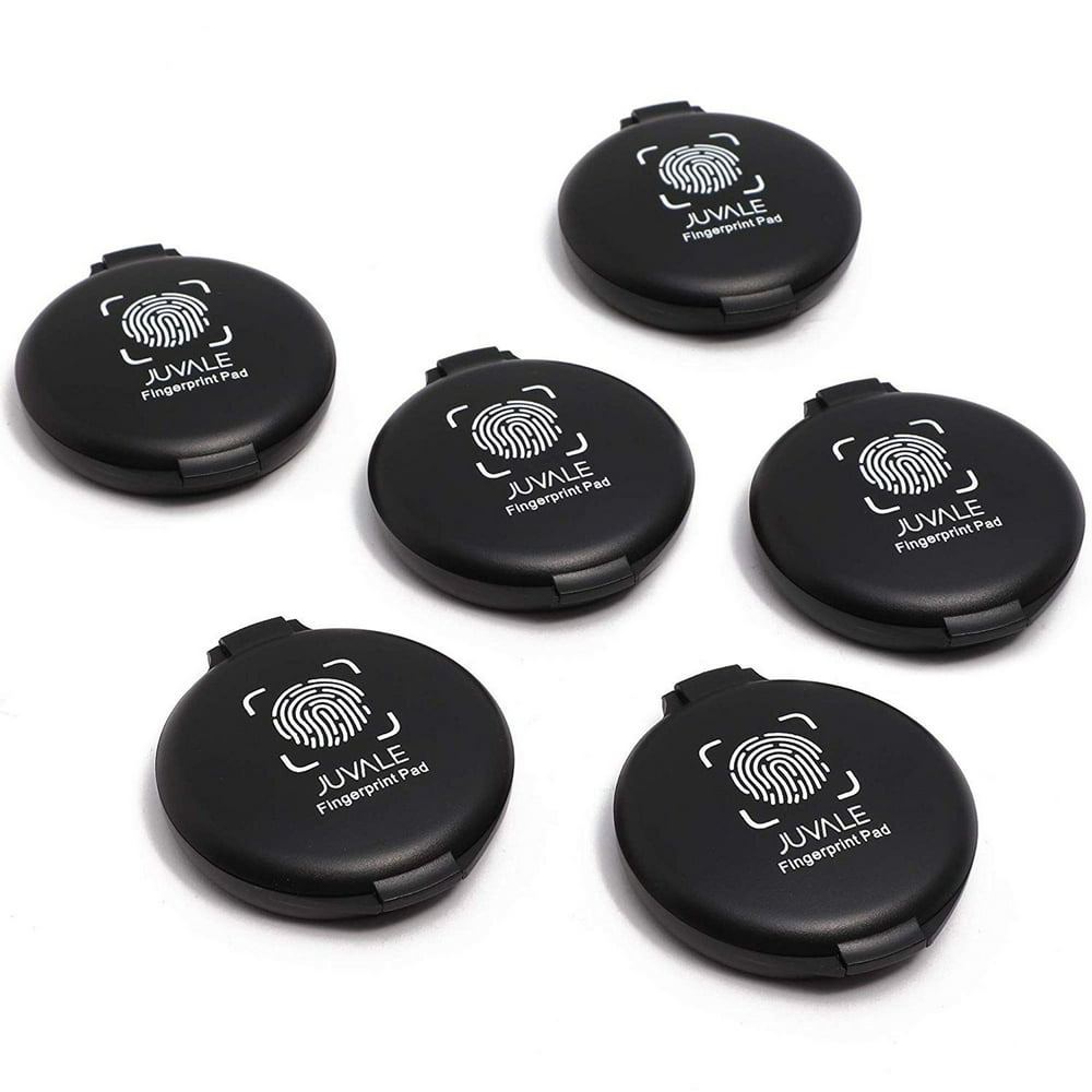 6Pack Mini Fingerprint Ink Pads Finger Print Kits Stamp Pad Black 3.5