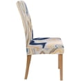 thumbnail image 3 of FMSHPON Yellow Blue Marble Pattern Stretch Chair Cover Protector Seat Slipcover for Dining Room Hotel Wedding Party Set of 6, 3 of 6