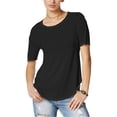 thumbnail image 1 of Project Social T Womens Elise Tunic Blouse, Black, X-Small, 1 of 1