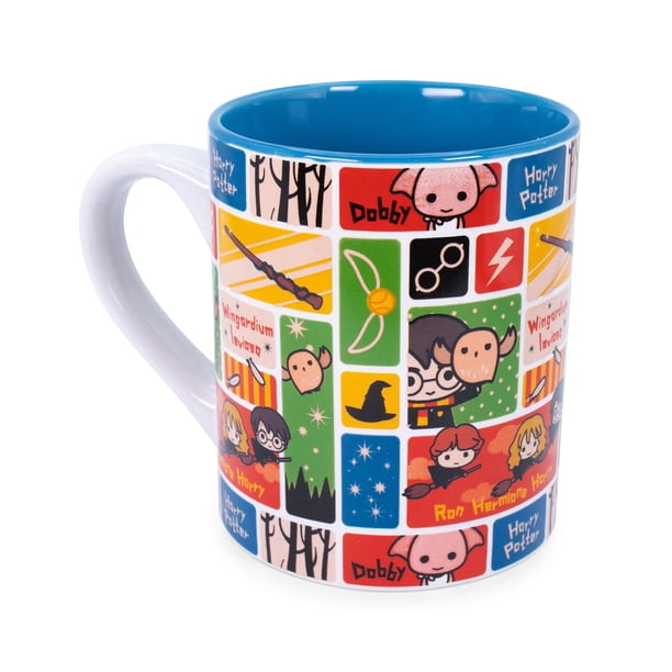 Taza de cerámica plateada con personajes de Harry Potter Chibi de Buffalo, 400 ml