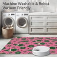 thumbnail image 5 of ODIKA 6'x9' Machine Washable Non-Slip Area Rug, Rustic Holiday Gnome with Nordic Snowflake Motifs and Festive Branches High Traffic Rug with Pad, Pink, 731647, 5 of 8