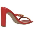 thumbnail image 3 of Delicious Shoes Women Block High Heel Sandals Gold Chain Band Square Toe FENN-S Lip Hot Red 10, 3 of 4