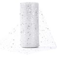 thumbnail image 1 of Rollo de tul 15 cm x 25 yardas Carrete de tul con lentejuelas Cinta de tul para decoración Mesa de corredor Envoltura de boda Falda de banquete de tutú DIY Blanco, 1 of 5