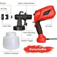 thumbnail image 2 of Paint Sprayer, 700W Home HVLP Electric Paint Spray Gun with 1200ml Container, Paint Gun with 4 Nozzle Sizes, Lightweight, Easy Spraying and Cleaning Perfect for Painting Project, Furniture(Red), 2 of 5