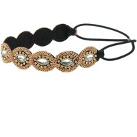 Metallic Oval with Gems Head Wrap, Pink
