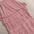 thumbnail image 4 of Women Backless Maxi Beach Dress Strap Smocked Flowy Vacation Lace-up Long Dress Yellow XL, 4 of 4