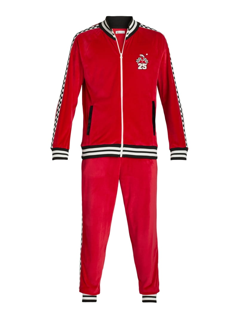 Jolly Knits Men's and Big Men's Velour Christmas Tracksuit Set, 2