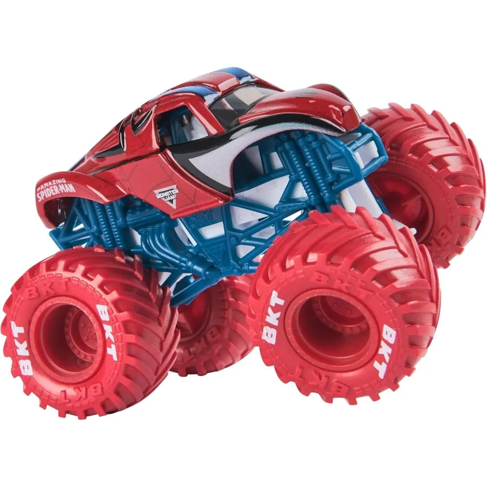 Monster Jam, Marvel Official Spiderman Vs. Black Panther Die-Cast Monster Trucks, 1:64 Scale, Toy Gift for Collectors & Kids Ages 3+