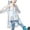 Multicolor, variant on Xfvqtps Children Raincoat with Hooded and Brim Colorful Edge Reusable Transparent Button Knee Length Waterproof Cycling Hiking Rain Jackets EVA Rain Poncho Black