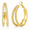 Gold-40mm, variant on YEUOYEA Silver Plated Cubic Zirconia Hoop Earrings for Women, Double Row Inside Out,25/30/40mm