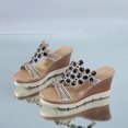 thumbnail image 6 of Wedge Sandals for Women Bohemian Rhinestone Platform Shoes High Heeled Slip On Walking Shoes, 6 of 8