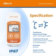 Elitech Temperature Data Logger Reusable Recorder Auto PDF Report, 10 Pack