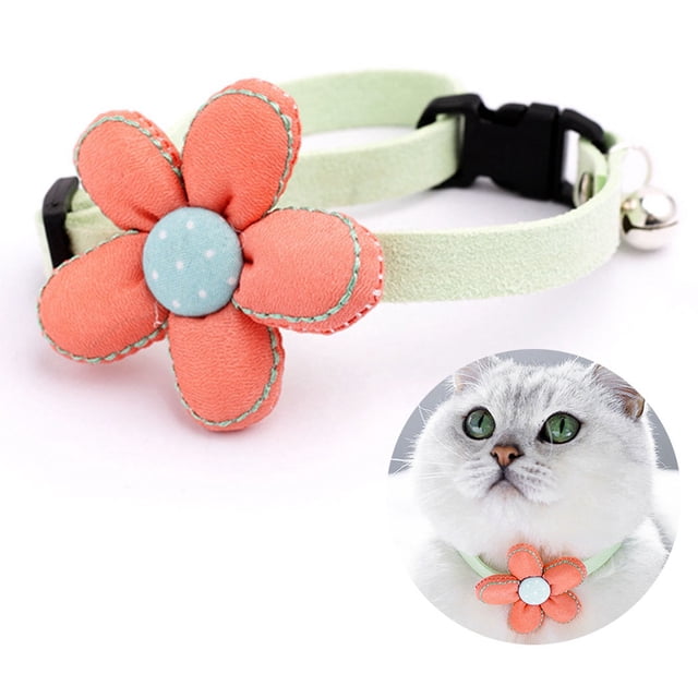 Cat Collar Creative Flower Bell Decor Adjustable Pet Neck Collar Dog Collar