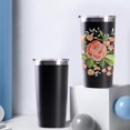 thumbnail image 4 of Rose 20oz Coffee Stainless Steel Mobile Tumblers, Vacuum Insulated Mug with Lid, Spill-Proof Travel Cup for Hot & Cold Drinks, for Coffee, Wine, Cocktails, Christmas, Spring, 4 of 6