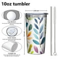 thumbnail image 4 of Colorful Leaves Pattern 10oz Tumblers Stainless Steel Tumbler with Lid and Straw,Vacuum Insulated Double Wall Travel Tumbler Cups with Cleaning Brush for Coffee, Tea, 4 of 4