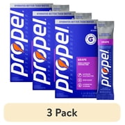 (3 pack) Propel Zero Sugar Grape, On the Go Packs, Electrolyte Powder Drink Mix, 0.11 oz, 8 Count packets