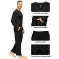 thumbnail image 4 of MoFiz Men's Bamboo Pajamas Set Long Sleeve V-Neck Top and Pants with Pockets Loungewear 2-Piece for Men, 4 of 6