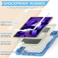 thumbnail image 5 of Rugged Case For iPad Pro 11 2022/2021/2020/2018 – 3-Layer Protection Shockproof Stand Cover with Screen Protector, Adjustable Stand, Shoulder Strap, & Pencil Holder -- Skyblue, 5 of 10