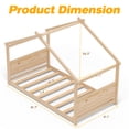 thumbnail image 4 of Joywind Twin Solid Wood House Floor Bed Frame with Safety Guardrails, Kids Bed for Boys Girls, 4 of 8