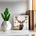 thumbnail image 5 of Reindeer Wooden Box Sign Reindeer Gifts Funny Christmas Shelf Decor Boho Chic Decor Shelf Decor Accents Wood Block Signs Housewarming Gifts 5"x5", 5 of 6