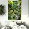 thumbnail image 3 of Garden Tapestry, Pond in Asian Style Garden Arboretum Trees Bush Foliage Rocks Waterscape Picture, Wall Hanging for Bedroom Living Room Dorm Decor, 60W X 80L Inches, Green White, by Ambesonne, 3 of 5