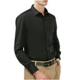thumbnail image 2 of Floenr Mens T Shirts,Men Turndown Solid Business Pocket Slim Fit Buttons Long Sleeve Shirt, 2 of 4