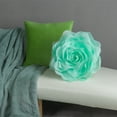 thumbnail image 3 of JWH 3D Decorative Soft Round Gauze Rose Flower Throw Pillows for Sofa Bedding 12 inch Mint Green, 3 of 8