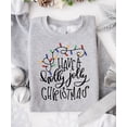 thumbnail image 4 of Have a Holly Jolly Christmas Sweatshirt for Family Winter Holiday Xmas Lights Pullover Gray Sweatshirt Adult Small, 4 of 4