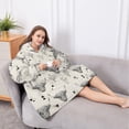 thumbnail image 5 of Oversized Wearable Blanket Hoodie,Highland Cow Cactus Triangle Pattern Sherpa Blanket Hoodie with Super Pockets,Super Warm Fuzzy Pullover for Women & Men, 5 of 6