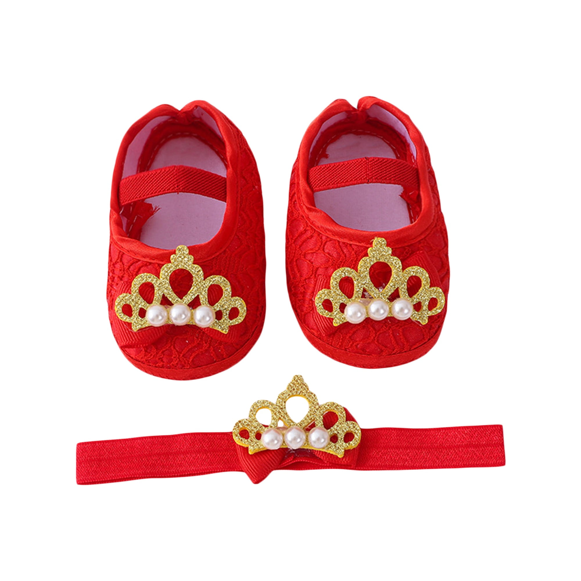 Coduop Baby Girl Princess Mary Jane Shoes Wedding Dress Flat Shoes with ...