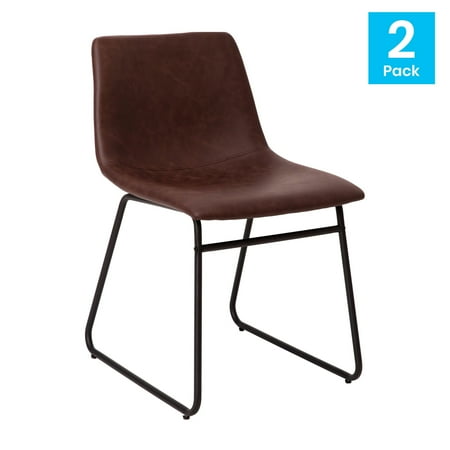 Flash Furniture - Butler 18" High Dining Chair - Dark Brown LeatherSoft/Black Frame