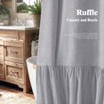 thumbnail image 3 of Farmhouse Shower Curtain with Ruffle Hem Linen Flax Grey Shower Curtains for Bathroom Country Vintage Rustic Natural Fabric, 72" W x 72" L, 3 of 6
