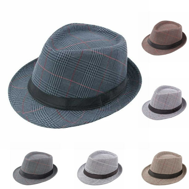 Cheers Men Hat Vintage Retro Lightweight Portable Washable English Stylish  Classic Plaid Sunshade Anti-UV Daily Hat for Daily Wear