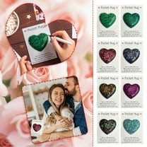 Romantic Valentines Day Card Gift Set: Pocket Hug Heart with Greeting Cards for Him, Husband, Boyfriend, Lovely Anniversary Card (Green) by Xuniizn