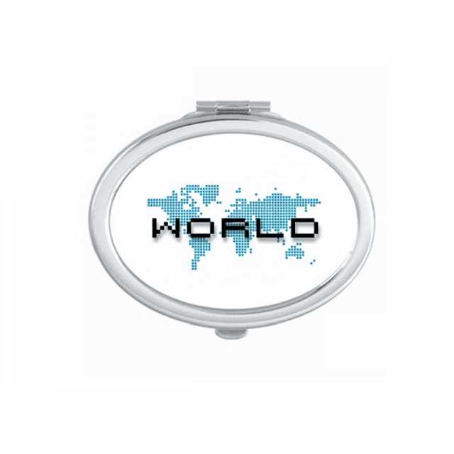 Map World Country USA Art Deco Fashion Mirror Portable Fold Hand Makeup Double Side Glasses