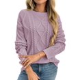 thumbnail image 2 of Women'S Oversized Cable Knit Crewneck Sweaters Light L, 2 of 9