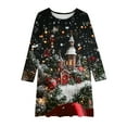thumbnail image 5 of RXMEKW Robe Patineuse de Noël Imprimée pour Filles à Manches Longues à Col Rond Robe Tournoyante pour Récital et Fête pour les Fêtes, l'École et les Occasions Festives, 5 of 5